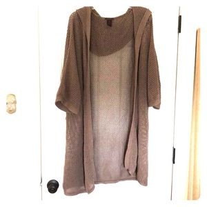 Long Crochet Cardigan w/ Hood